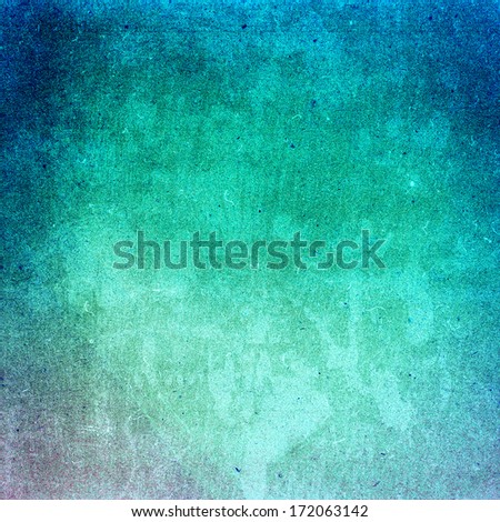 Water color on recycle green and blue vintage paper texture background. Designed grunge paper texture.