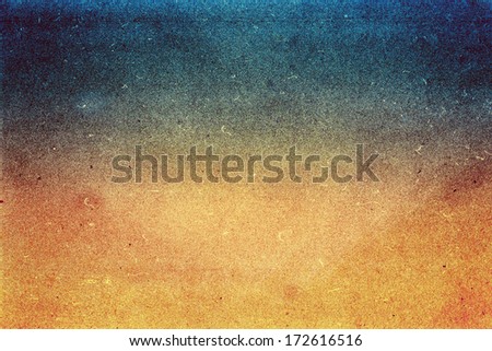 Abstract Designed grunge paper texture. Summer beach recycled paper textured background with film grain. Highly detailed frame.