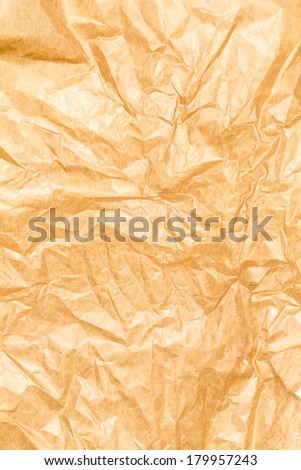 Crumpled recycled paper background texture. Vintage craft paper texture brown  color. Paper for package.