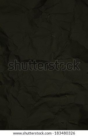 Black Recycled paper texture closeup background. Crumpled  paper texture background.