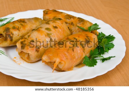 stuffed cabbage in tomato sauce