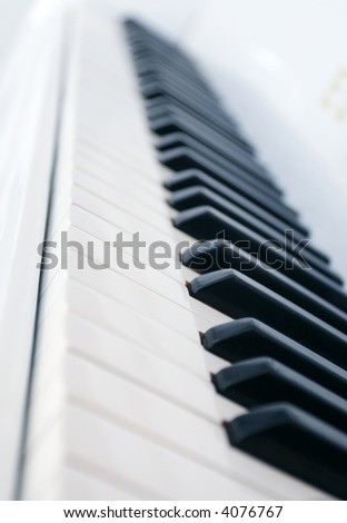 Piano keys side view