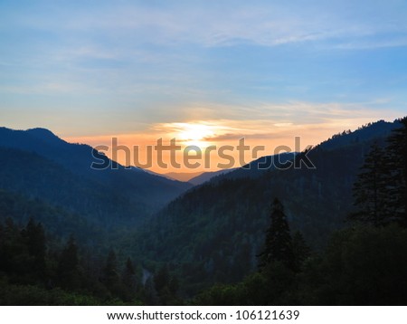 Great Smoky Mountains.  Smoky Sunset.
