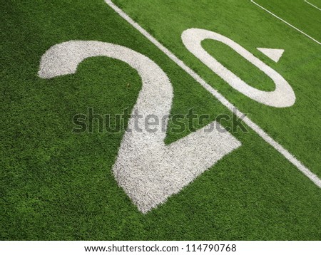 20-yard line on a football field
