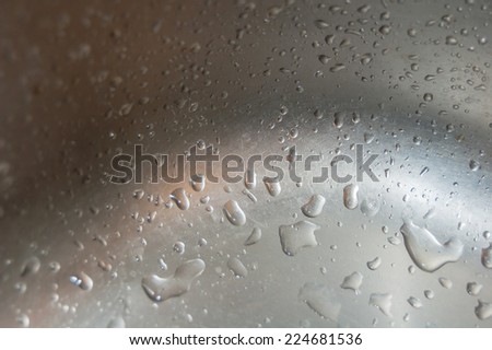 water drops on metal surface
