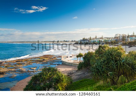 Hot sunny day at Kings Beach Calundra, Queensland, Australia