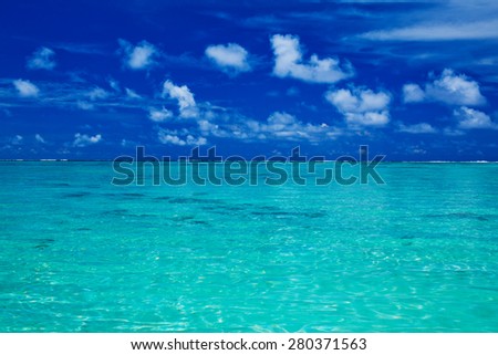 Tropical ocean with blue sky with vibrant ocean colors