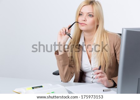 business woman thinking