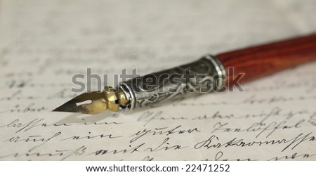 Penholder on an old letter