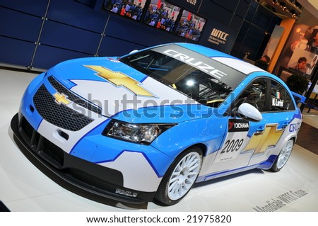 Bologna, Italy - December 12: New Chrysler Cruze 2009 WTC Championship, first introduced to the world at Bologna Motor Show Trade Fair on December 12th, 2008 in Bologna, Italy
