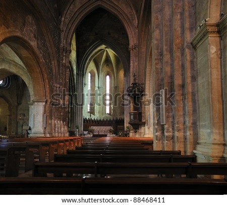 interior of gothic church of Forcalquier, Provence Alpes Cote D\'Azur France
