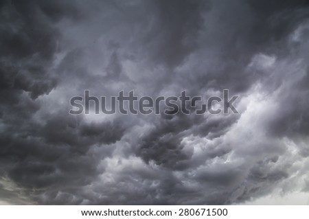 Dark storm cloud on  sky at thailand in asia