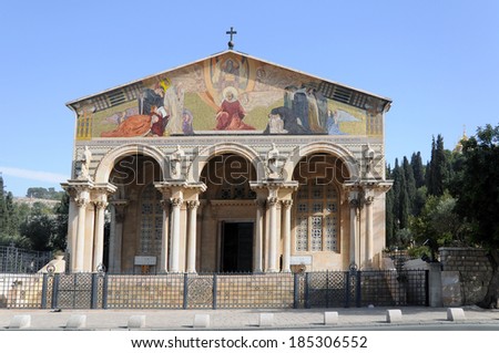 The Church of All Nations also known as the Basilica of the Agony. It is a Roman catholic church located on the Mount of Olives in Jerusalem, Israel.