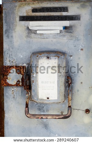 Old electrical box from the 60ies. No visible logos.