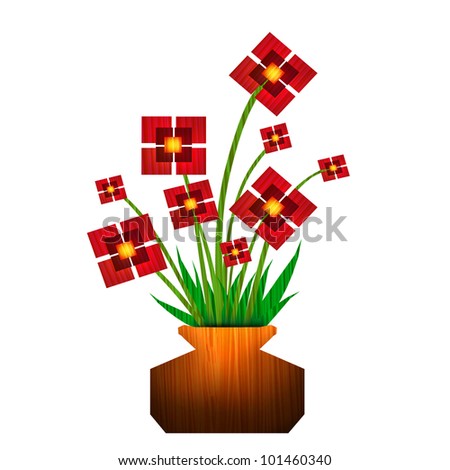 Red Flowers ,Flowers,Vase of flowers.