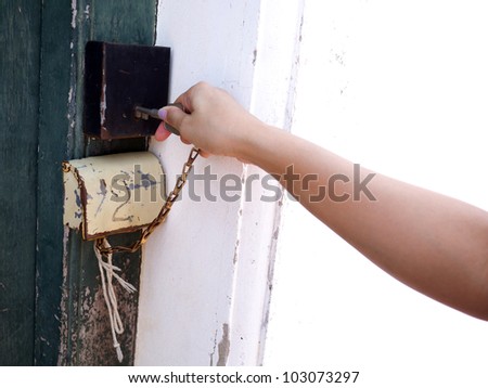 hand open old door
