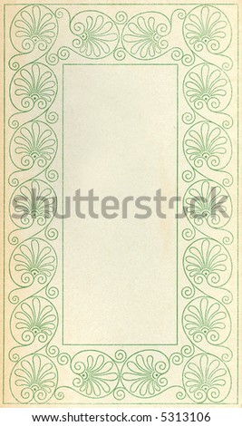 Old grunged, stained and green book front
