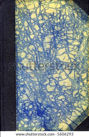 Ancient blue Book cover front with leather