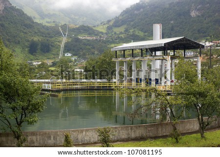 Water treatment works at Papallacta in the Ecuadorian Andes. Part of the water supply for Quito