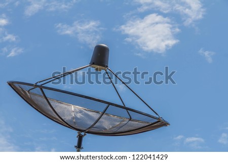 The satellite disk and blue sky for design or decorate project.