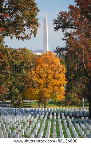 Arlington National Cemetery with Washington National Monument 2