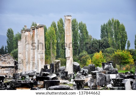The ruins of Aphrodisias - a city of columns, majestic halls, soaring porticoes and paved walks.
