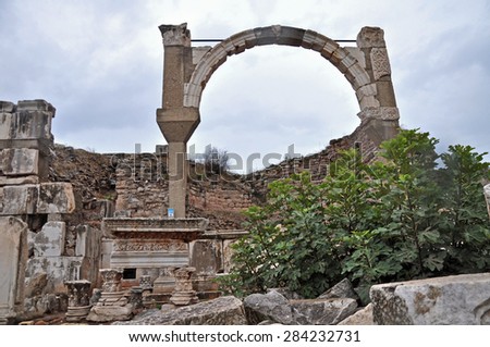 The ruins of what was an important building at Ephesus