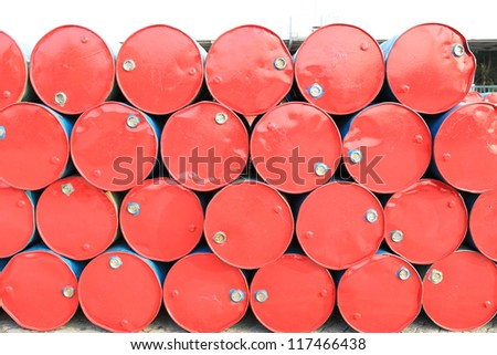 red oil barrel wall texture pattern in the dock background crude oil price in hong kong china recycling