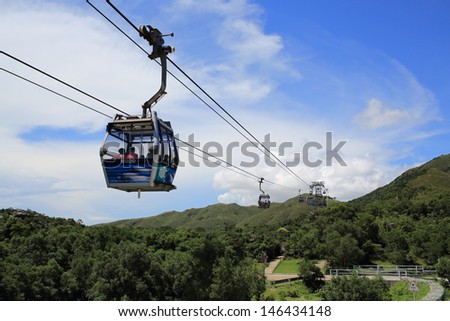 HONG KONG, JUNE 29, Ngong Ping 360 is a tourism project on Lantau Island in Hong Kong on 29 june 2013. The project was previously known as Tung Chung Cable Car Project