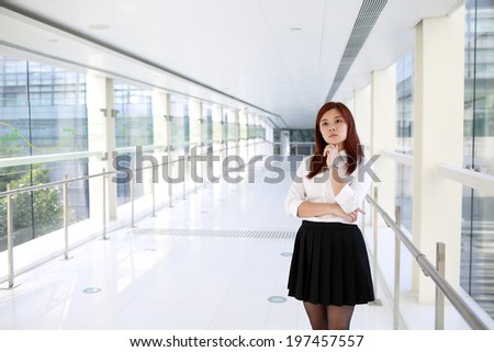 Office Lady thinking serious the career path