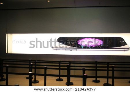 HONG KONG, SEPT. 20: New launch of Apple iPhone six plus in Central IFC apple store on 20 September 2014. Hong kong is one of region where the iPhone 6 1st round launching.