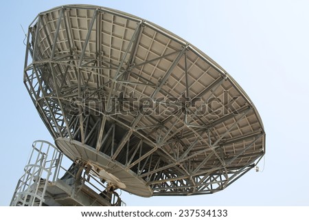 Parabolic antenna in tv station in hong kong