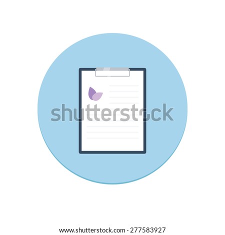Flat design isolated vector doctor's writing pad icon for web and mobile apps