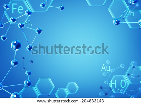 Chemistry science formula and molecules background.