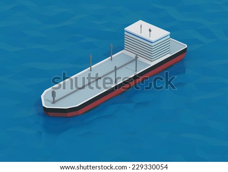 Aerial front side view of oil tanker ship sailing on open sea