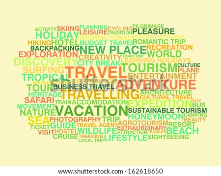 Traveling. Word cloud concept