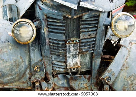 stock photo Front of rusty old pickup truck