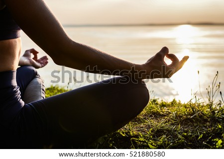 dawn yoga exercise couple girl sunset