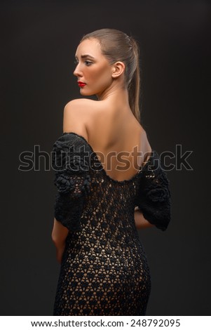 girl in knitted dress