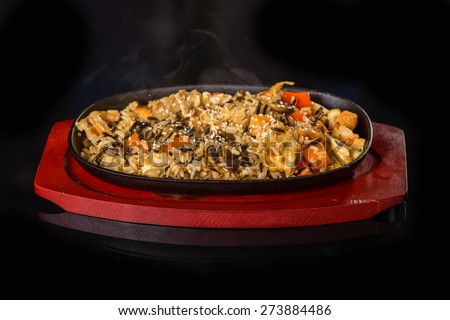 Rice with Vegetables and sesame seeds