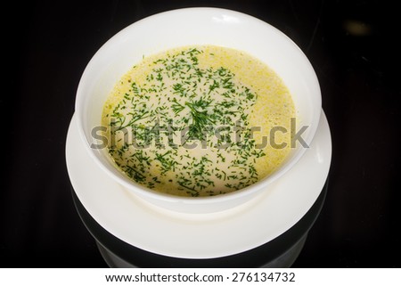 Corn Soup in white plate