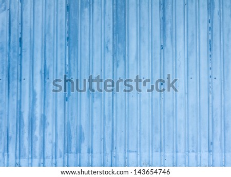 Blue tin fence. background.