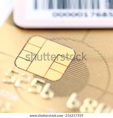 Background of credit card close-up.