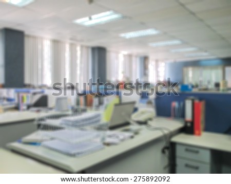 blur background: Modern office with bokeh.