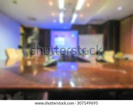blur background :  Modern meeting room in company.