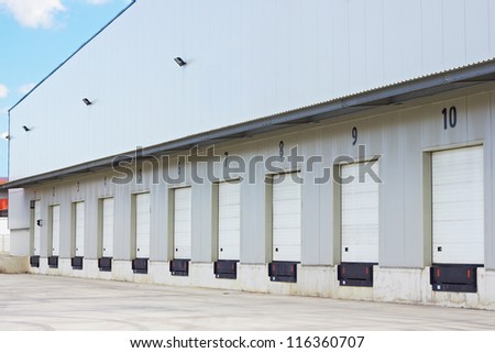 cargo doors at big warehouse