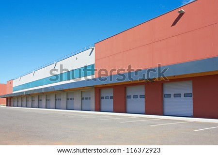cargo doors at big warehouse