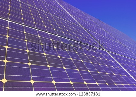 Solar Panel close-up against a blue sky