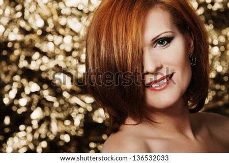 Woman beautiful face with perfect makeup