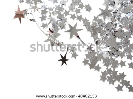 Silver stars isolated on white background